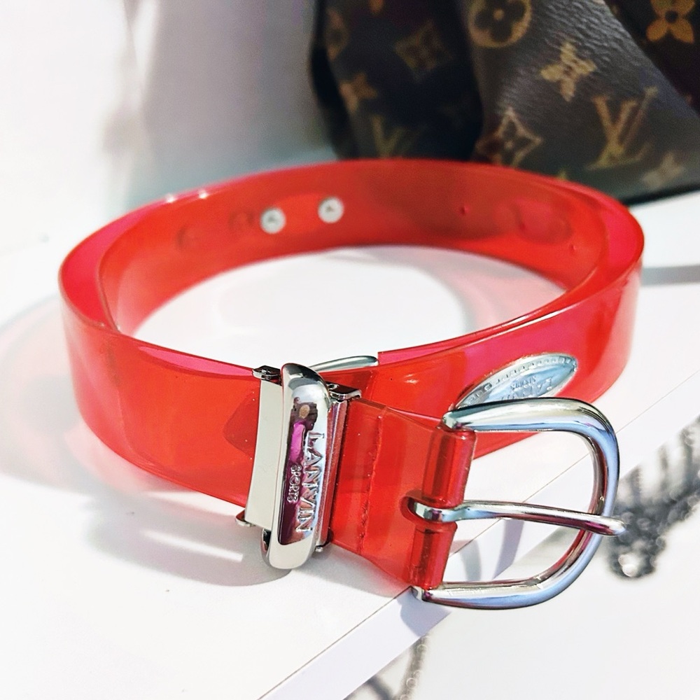 Auth. Lanvin Rare Vintage Neon Jelly Logo Belt - Picture 5 of 12